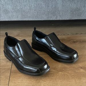 Wonder Nation Kids Glossy Black Slip-On Dress Shoes